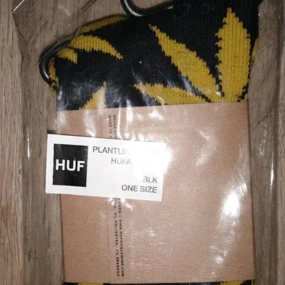 💥[1 PAIR]🌵Huf🌵Plantlife Black Socks - Picture 6 of 10